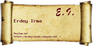 Erdey Irma névjegykártya